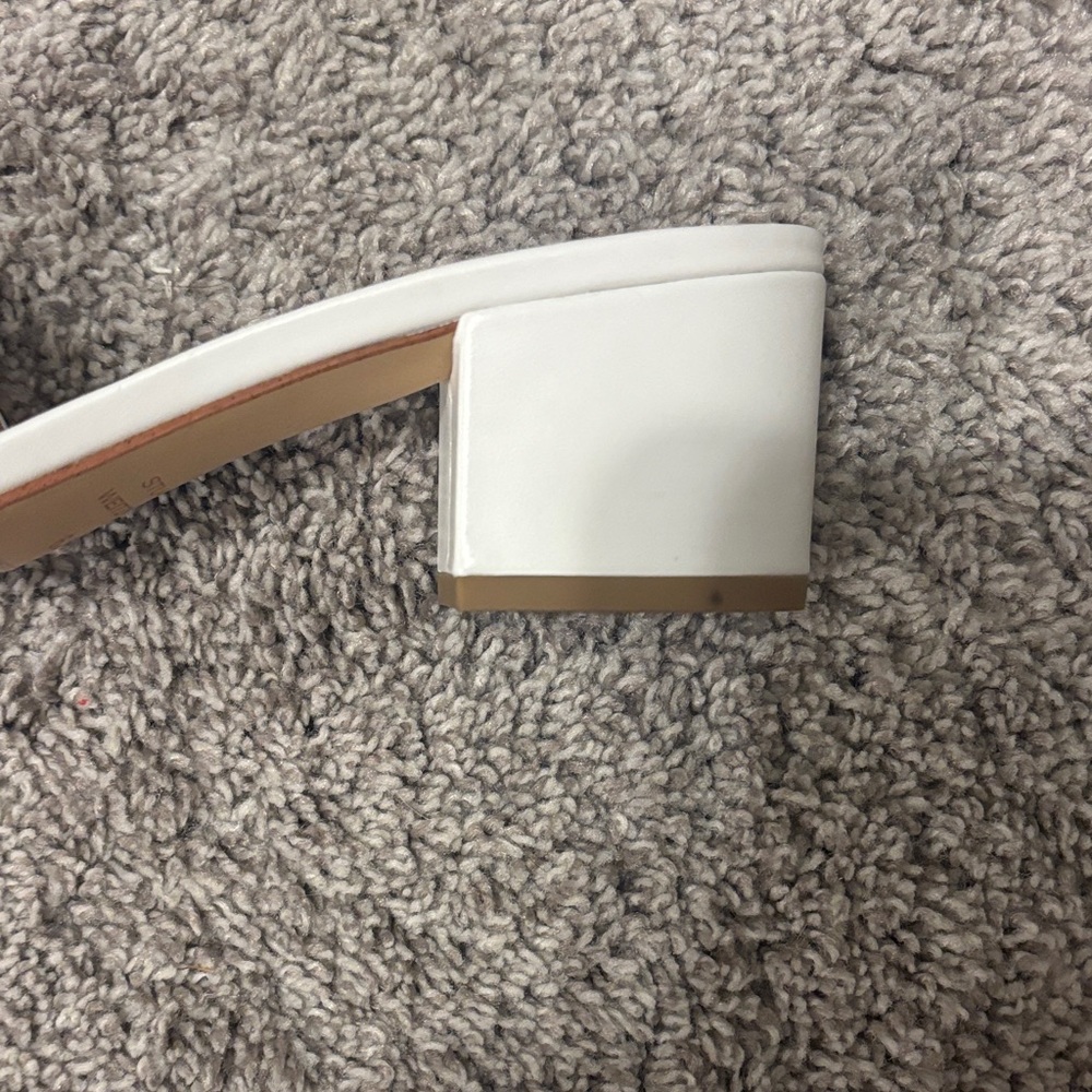 Stuart Weitzman White Pearl-Embellished Slide Mules - Picture 6 of 7